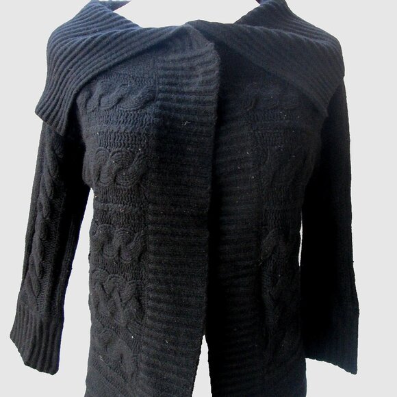 Neiman Marcus Cashmere Collection Black Cardigan Sweater Small - Picture 1 of 4
